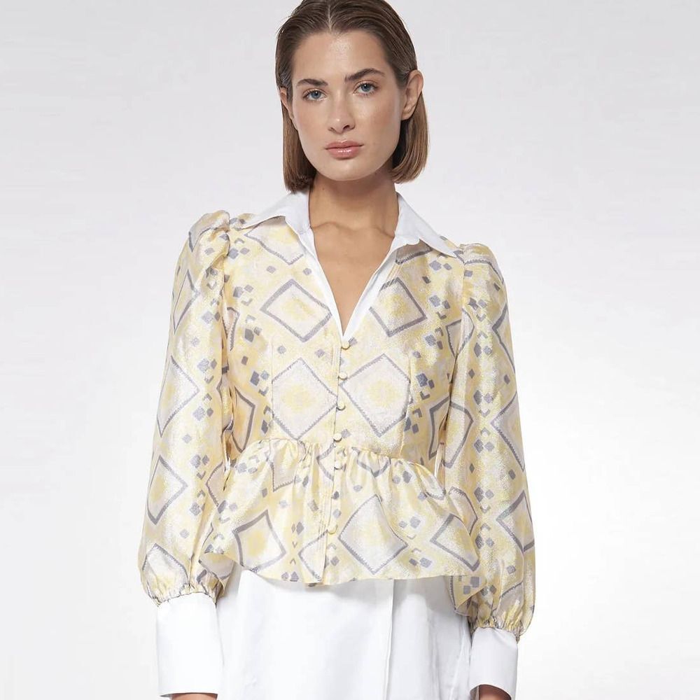 BAUM UND PFERDGARTEN MALLOW / YELLOW Peplum Top